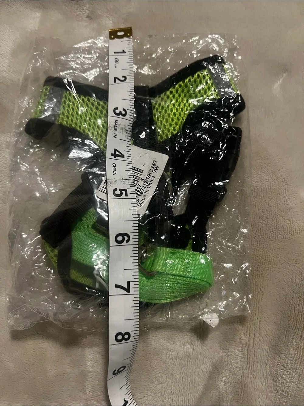 NWT Dog Harness Neon Green Mesh with Paw Patch